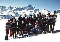 Tourenchef Hildbrand Benno links mit Bergfhrer Imstepf Willi rechts 1985 auf dem Blasenhorn. 