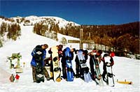 Snowboarder 1996 auf den Auflngen beim Skilift 